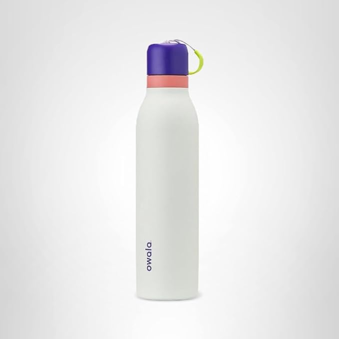 Owala FreeSip Twist Insulated Stainless Steel Water Bottle with Straw for Sports and Travel, BPA-Free, 24-oz, Purple/Green (Minty Horizons)