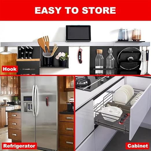 Digital Meat Thermometer | Instant Read, Waterproof | Magnetic Probe, Backlit Display | for Grill, BBQ, Cooking, Steak, Chicken, Burgers