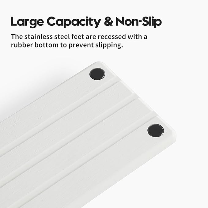 2 Pack Fast Drying Water Absorbing Diatomite Stone Mat Tray for Kitchen & Bathroom Counter - Instant Dry Sink Caddy Organizer - Vanity Holder for Soap and Sponge – White 10" x 4"