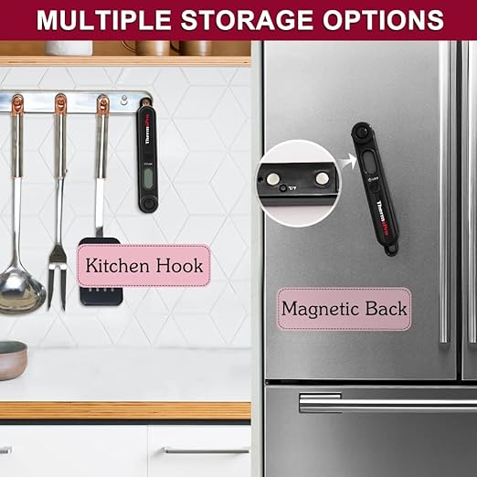 ThermoPro Digital Meat Thermometer with Temperature Indicator, Instant Read Food Thermometer with Probe and Backlight for Oil Deep Fry Smoker BBQ Grill Kitchen Candy