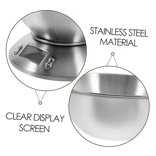 TEHAUX Stainless Steel Kitchen Scale Electronic Food Scale High Capacity for Home and Commercial Use Easy Operation Clear Display