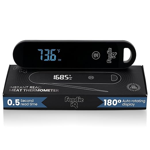 Thermocouple Food Thermometer, <1 Second Response time, ยฑ0.5ยฐF Accuracy, IP67 Waterproof, Magnetic, Auto-Rotate Digital Thermometer for Cooking, Oven, Grill, BBQ, Liquid, Brewing, Tea, Candy