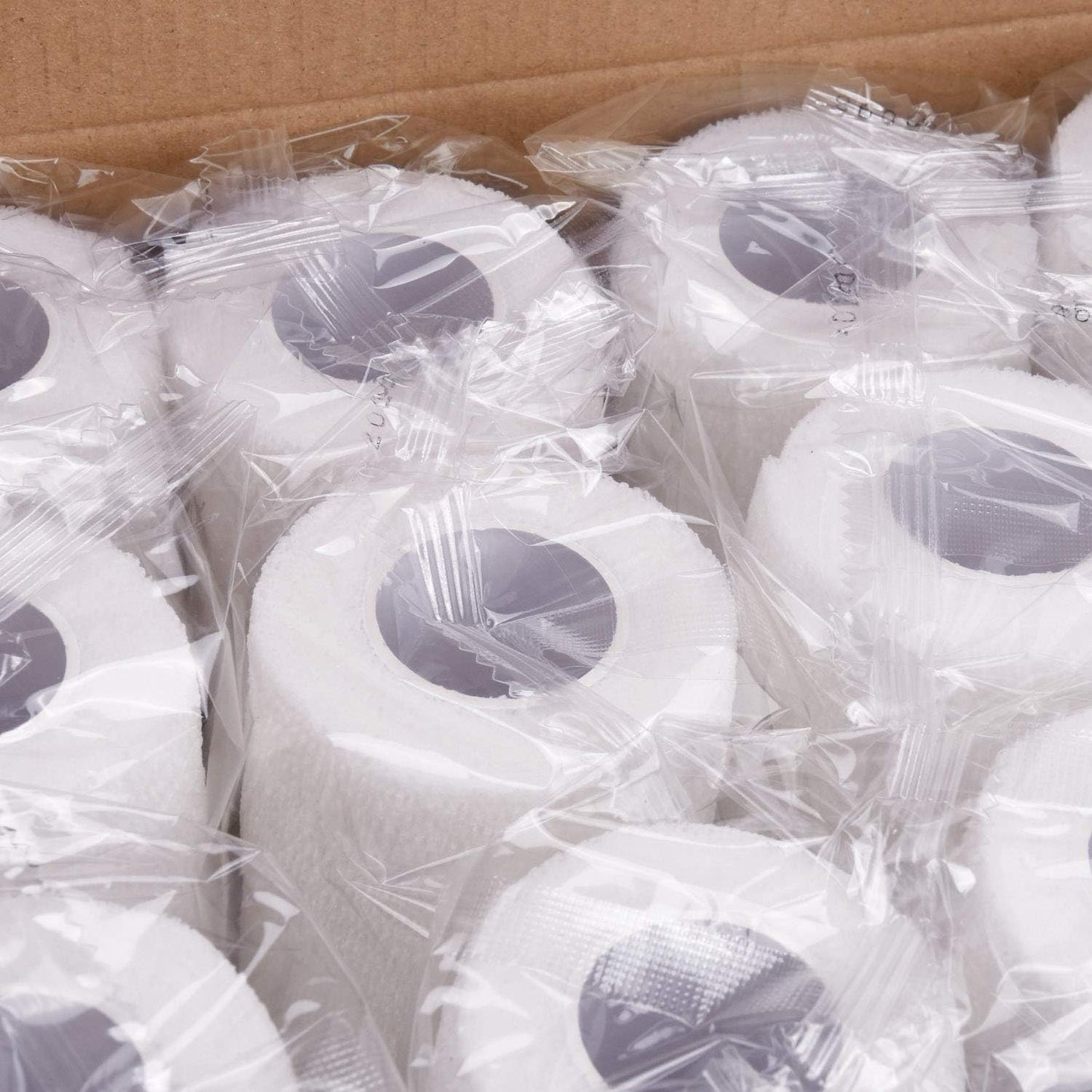 TOBWOLF 12PCS Self Adhering Bandage, 4" x5yd / 10cmx4.5m Cohesive Elastic Bandage Wrap Gauze Roll, Breathable Sports Tape, Medical Wrap for Wrist Ankle Knee Leg Sprains Swelling - White