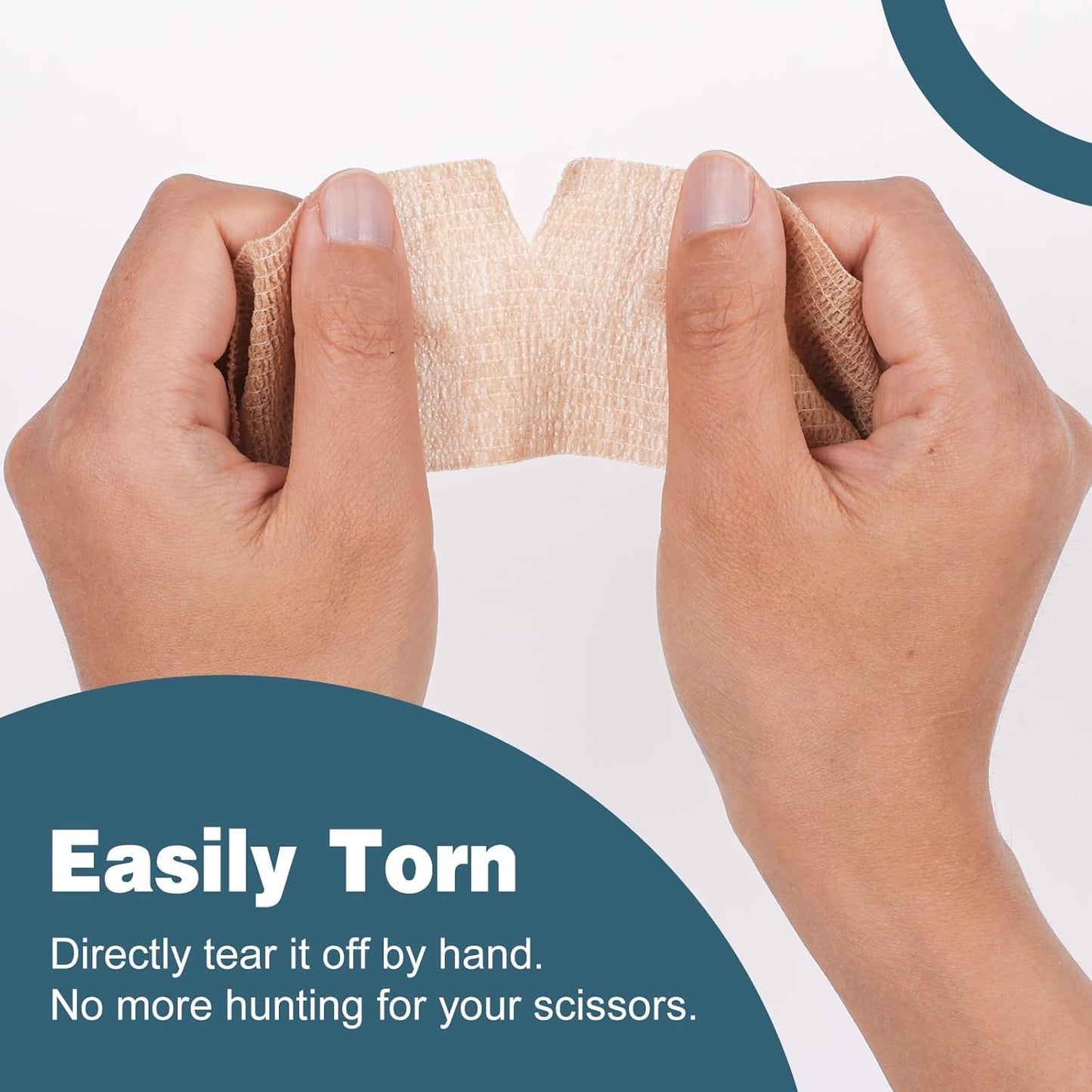 AZEN 120 Pack Self Adhesive Bandage Wrap, 2" X 5 Yards Elastic Cohesive Bandage Wrap, Skin Color Athletic Tape, Vet Wrap, Ankle Tape