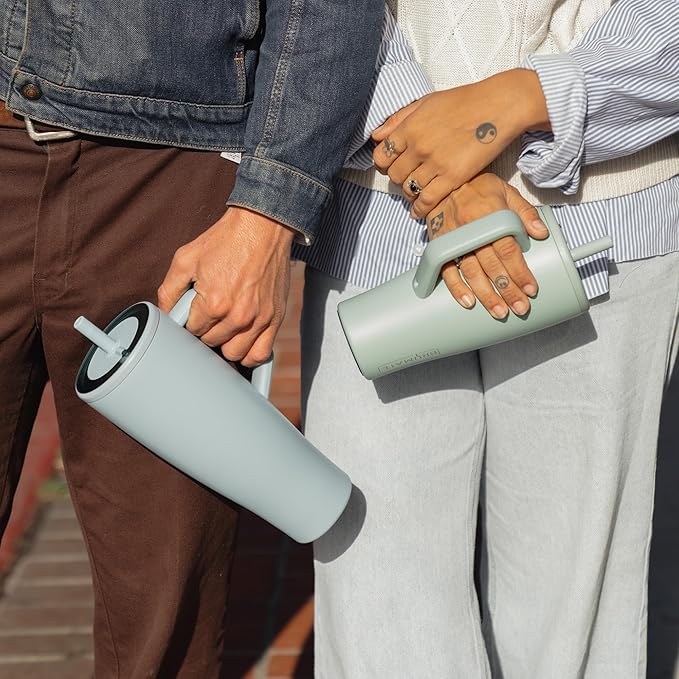 BrüMate Era 40 oz Tumbler with Handle and Straw | 100% Leakproof Insulated Water Bottle Tumbler with Lid and Flexible SoftSip Straw | Made of Stainless Steel | Cup Holder Friendly | 40oz (Dune)