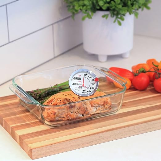 Escali AH1 2 Pack Oven Safe Meat Thermometers, Stainless Steel, Thermometer with 2.5 inch Large Dial, Oven and Grill Safe Temperature Gauge for Cooking, Roasting, Baking, Candy, Steak, Turkey