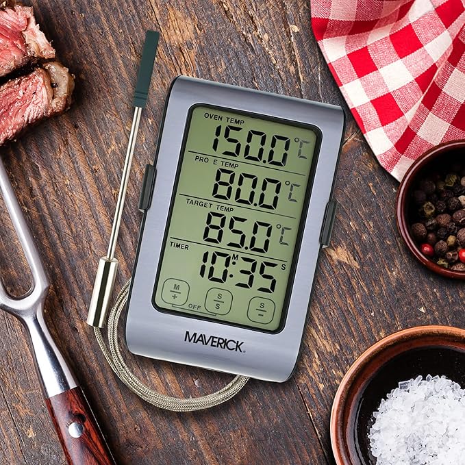 MAVERICK ET-851 Dual Sensor Oven Meat Thermometer | Touch Screen Digital Cooking Grilling Smoker BBQ Meat Probe Thermometer Timer
