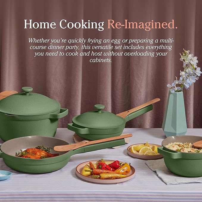 Our Place Cookware Set - 13-Piece Kit Including the Always Pan, Perfect Pot and Spatulas | Multifunctional, Toxin-Free Nonstick | Heat Safe up to 450°F | Oven, Stove, Induction Compatible | Spice