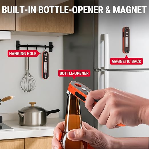 ThermoPro 2 Probes Meat Thermometer with Alarm, Rechargeable Instant Read Food Thermometer, Rotating LCD Screen, Waterproof Cooking Thermometer for Grilling, Smoker, BBQ, Oven