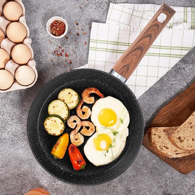 MAISON ARTS 30 Piece Pots and Pans Set Non Stick, Kitchen Cookware & Bakeware Sets with Nonstick Granite Coating, Baking Tray, Frying Pan and Saucepan, Black