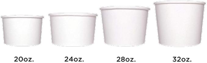 Karat [5oz - 1000 ct] Paper Ice Cream Cups for Hot/ Cold Food - Ideal for Ice Cream, Gelato, Yogurt and Snacks - White (C-KDP5W)