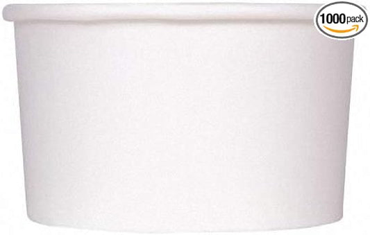 Karat [5oz - 1000 ct] Paper Ice Cream Cups for Hot/ Cold Food - Ideal for Ice Cream, Gelato, Yogurt and Snacks - White (C-KDP5W)