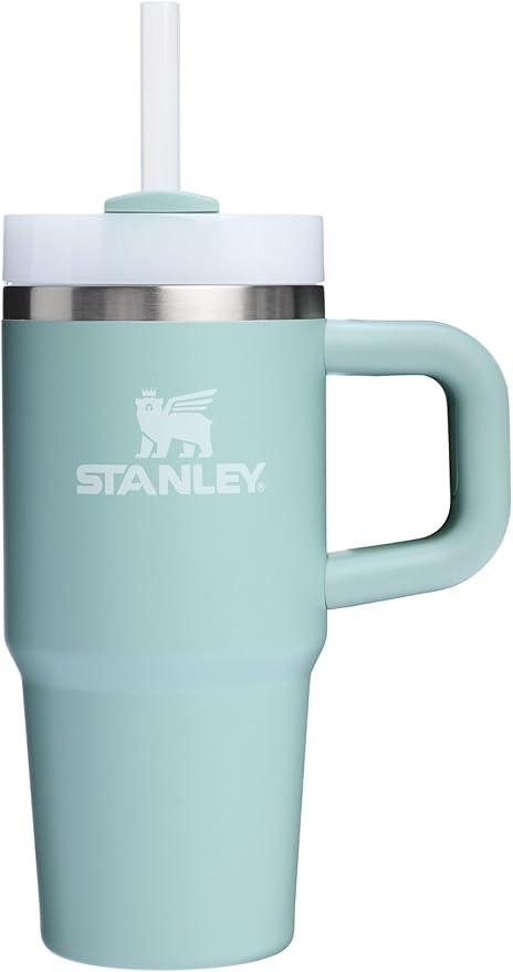 STANLEY Quencher H2.0 Tumbler with Handle and Straw 14 oz | Flowstate 3-Position Lid | Cup Holder Compatible for Travel | Insulated Stainless Steel Cup | BPA-Free | Seafoam