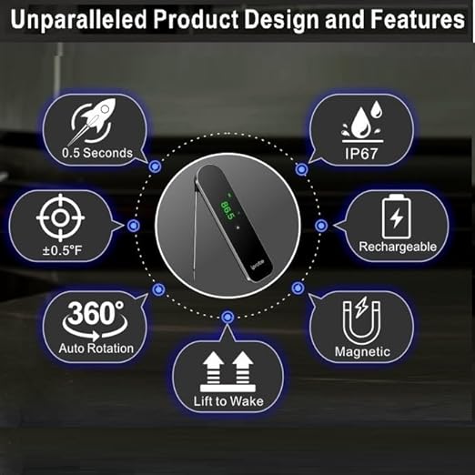 Meat Thermometer Digital -0.5 Sec Instant Read Food Thermometer for Cooking and Grilling Stocking Stuffers for Men Christmas Gifts for Men