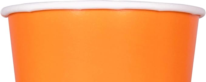 Karat [12oz - 1000 ct] Paper Ice Cream Cups & Soup Bowls for Hot/ Cold Food - Ideal for Soup, Ice Cream, Gelato, Yogurt and Snacks - Orange