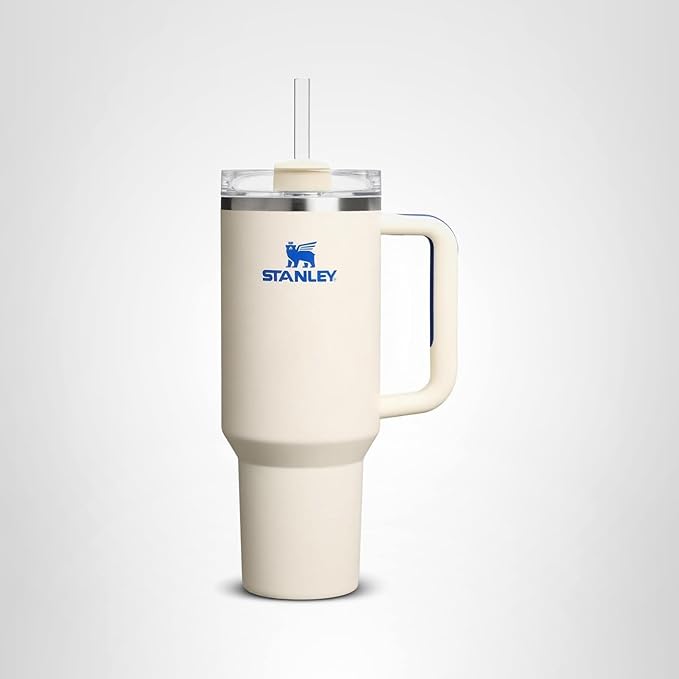 STANLEY Quencher H2.0 Tumbler with Handle and Straw 40 oz | Flowstate 3-Position Lid | Cup Holder Compatible for Travel | Insulated Stainless Steel Cup | BPA-Free | Cream Royal
