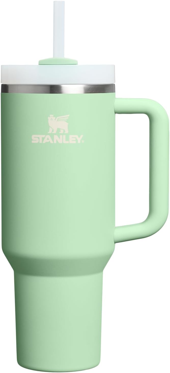 STANLEY Quencher H2.0 Tumbler with Handle and Straw 40 oz | Flowstate 3-Position Lid | Cup Holder Compatible for Travel | Insulated Stainless Steel Cup | BPA-Free | Pistachio