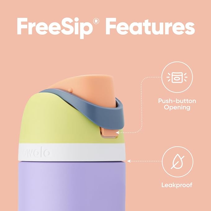 Owala FreeSip Insulated Stainless Steel Water Bottle with Straw for Sports and Travel, BPA-Free Sports Water Bottle, 24 oz, Grey/Yellow, Golden Conquest