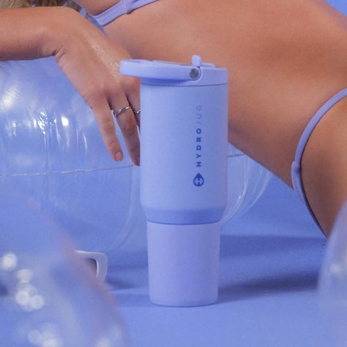 HydroJug Sport - Stainless Steel Tumbler with Straw, Vacuum Insulated, 20oz Leakproof Water Bottle, Ergonomic Design, Reusable, Dishwasher Safe, Rubber Base, Durable for Gym or Outdoors, Peri