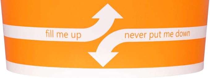 Karat [20oz - 600 ct] Paper Ice Cream Cups & Soup Bowls for Hot/ Cold Food - Ideal for Soup, Ice Cream, Gelato, Yogurt and Snacks - Orange