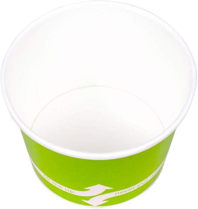 Karat [12oz - 1000 ct] Paper Ice Cream Cups & Soup Bowls for Hot/ Cold Food - Ideal for Soup, Ice Cream, Gelato, Yogurt and Snacks - Green