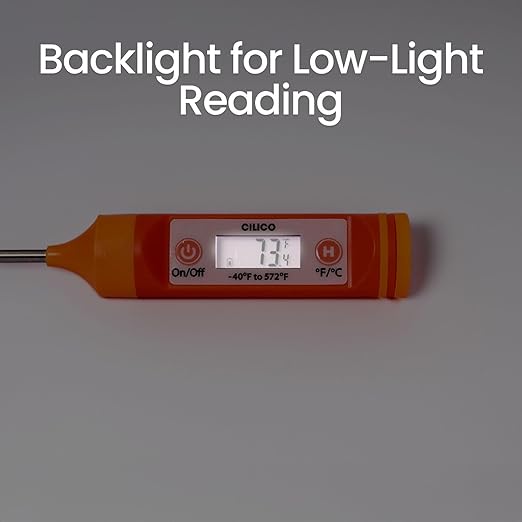 Candy & Meat Thermometer with Type-C Rechargeable Digital Instant Reading for Candy Making, BBQ, Deep Frying, & Liquids, 8" Long Probe,CT180-L