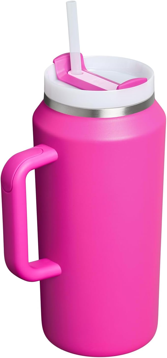 STANLEY Quencher H2.0 Tumbler with Handle and Straw 64 oz | Flowstate 3-Position Lid | Large Capacity for Travel & Sports | Insulated Stainless Steel Cup | BPA-Free | Violet Blossom