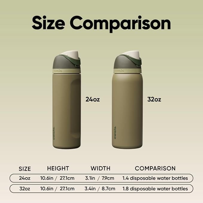 Owala FreeSip Insulated Stainless Steel Water Bottle with Straw, BPA-Free Sports Water Bottle, Great for Travel, 24 Oz, Off Road
