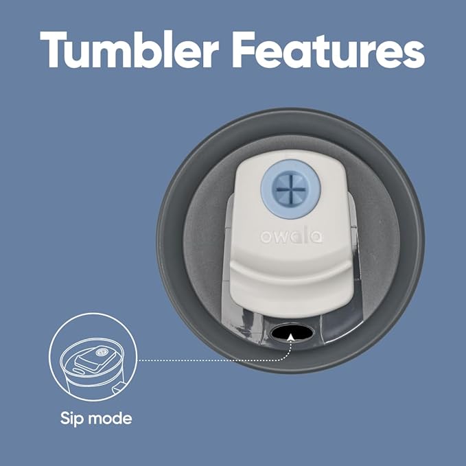 Owala Stainless Steel Triple Layer Insulated Travel Tumbler with Spill Resistant Lid and Straw, BPA Free, 24 oz, Grey/Blue (The Great Blue) (Pack of 12)