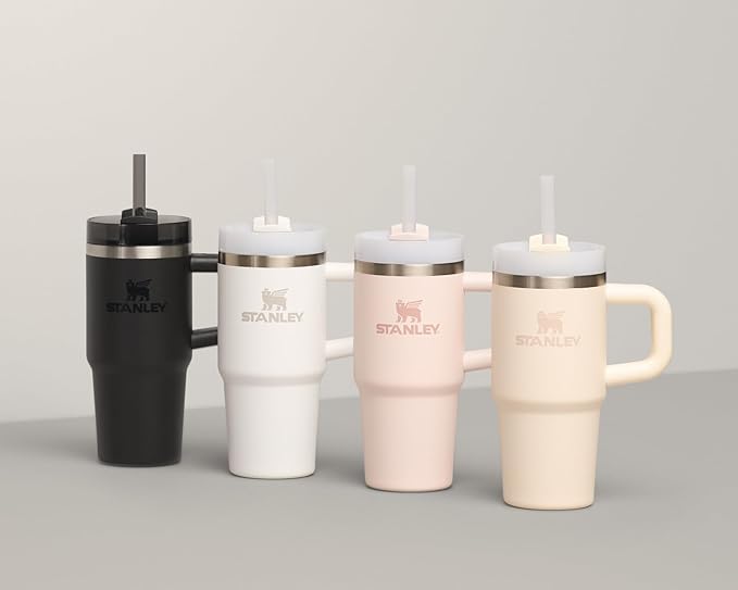 STANLEY Quencher H2.0 Tumbler with Handle and Straw 20 oz | Flowstate 3-Position Lid | Cup Holder Compatible for Travel | Insulated Stainless Steel Cup | BPA-Free | Cream 2.0