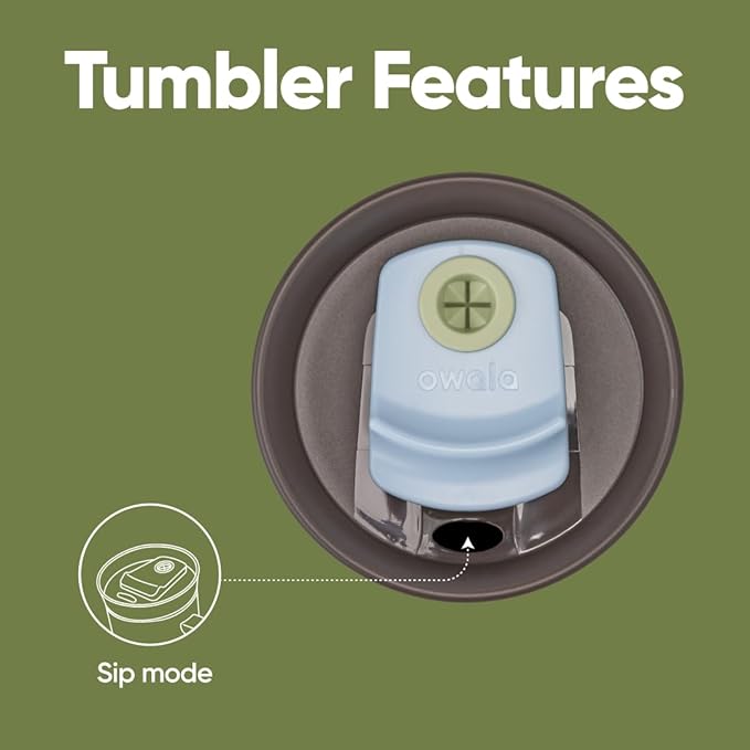 Owala Stainless Steel Triple Layer Insulated Travel Tumbler with Spill Resistant Lid and Straw, BPA Free, 24 oz, Brown/Green (Brave Adventures) (Pack of 12)