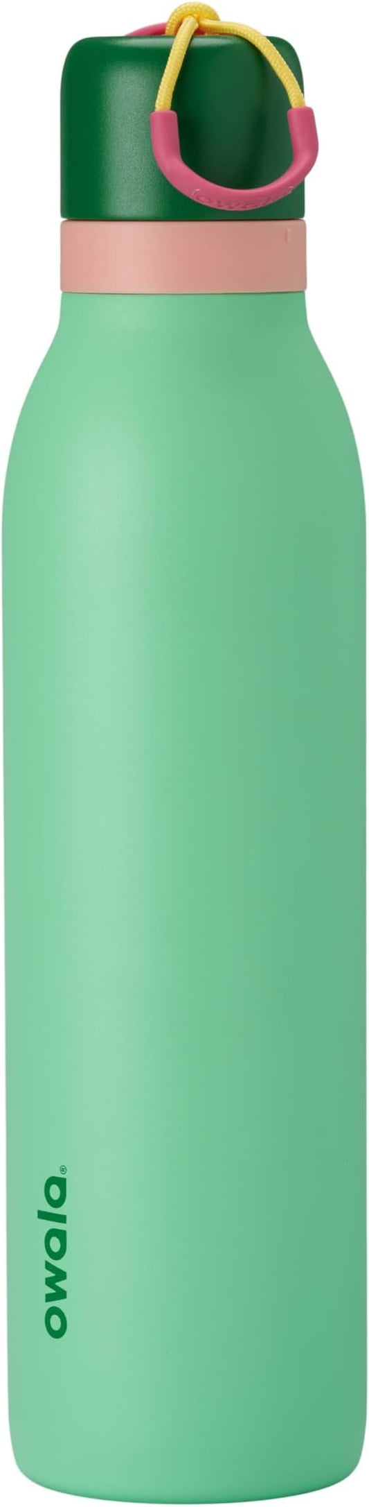 Owala FreeSip Twist Insulated Stainless Steel Water Bottle with Straw for Sports and Travel, BPA-Free, 24-oz, Scream Green