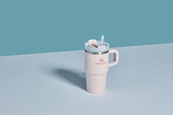 STANLEY Quencher H2.0 Tumbler with Handle and Straw 14 oz | Flowstate 3-Position Lid | Cup Holder Compatible for Travel | Insulated Stainless Steel Cup | BPA-Free | Rose Quartz 2.0