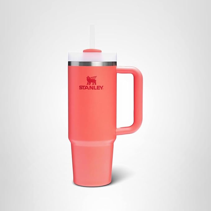 STANLEY Quencher H2.0 Tumbler with Handle and Straw 30 oz | Flowstate 3-Position Lid | Cup Holder Compatible for Travel | Insulated Stainless Steel Cup | BPA-Free | Hot Coral