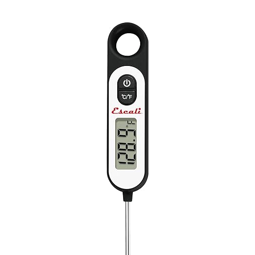 Escali Long Stem Digital Thermometer for Meat, Frying, Cooking, Candy and Kitchen Use, Extra Long 5.6-Inch Probe, Black