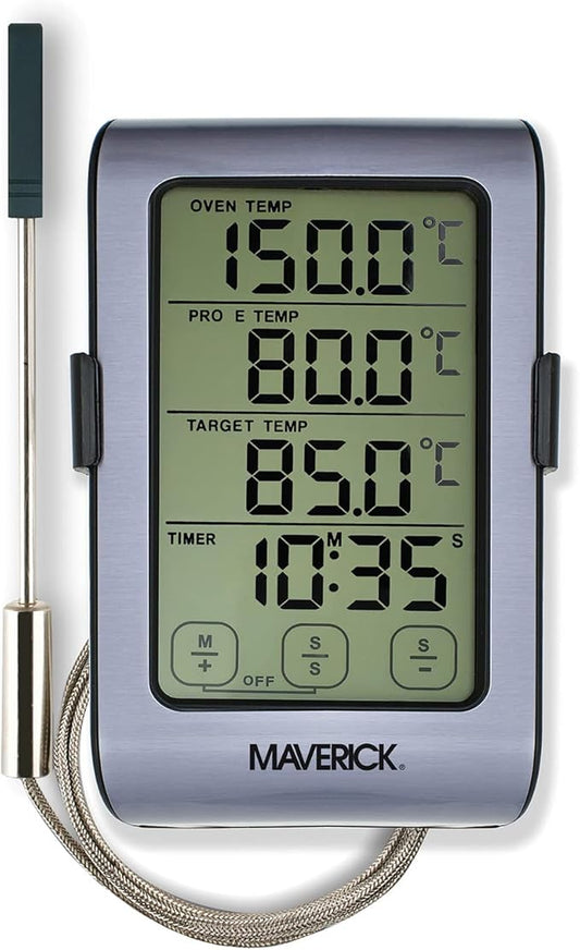 MAVERICK ET-851 Dual Sensor Oven Meat Thermometer | Touch Screen Digital Cooking Grilling Smoker BBQ Meat Probe Thermometer Timer