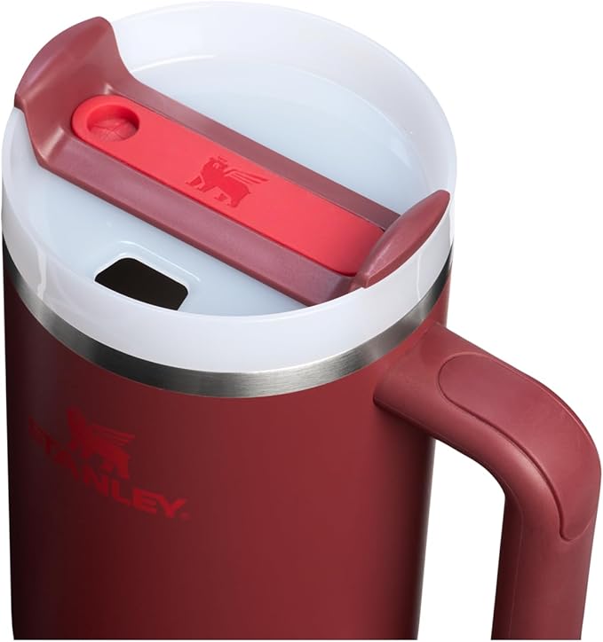 STANLEY Quencher H2.0 Tumbler with Handle and Straw 40 oz | Flowstate 3-Position Lid | Cup Holder Compatible for Travel | Insulated Stainless Steel Cup | BPA-Free | Cranberry
