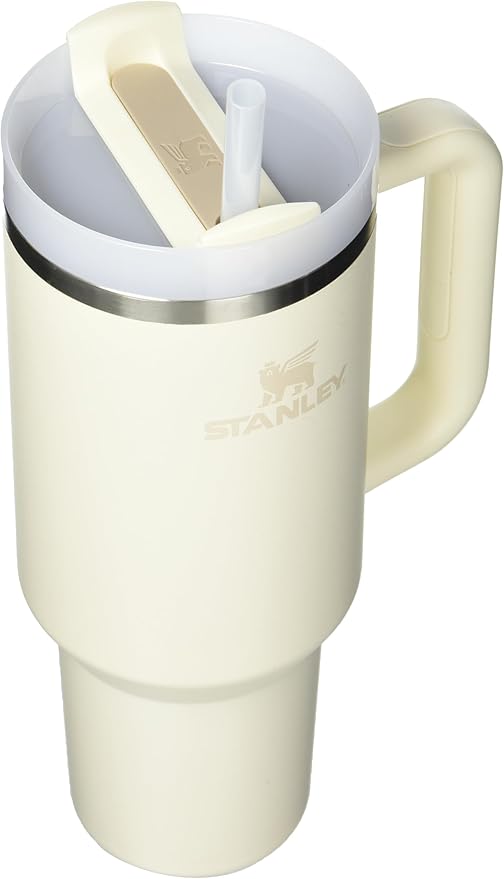 STANLEY Quencher H2.0 Tumbler with Handle and Straw 40 oz | Flowstate 3-Position Lid | Cup Holder Compatible for Travel | Insulated Stainless Steel Cup | BPA-Free | Cream 2.0