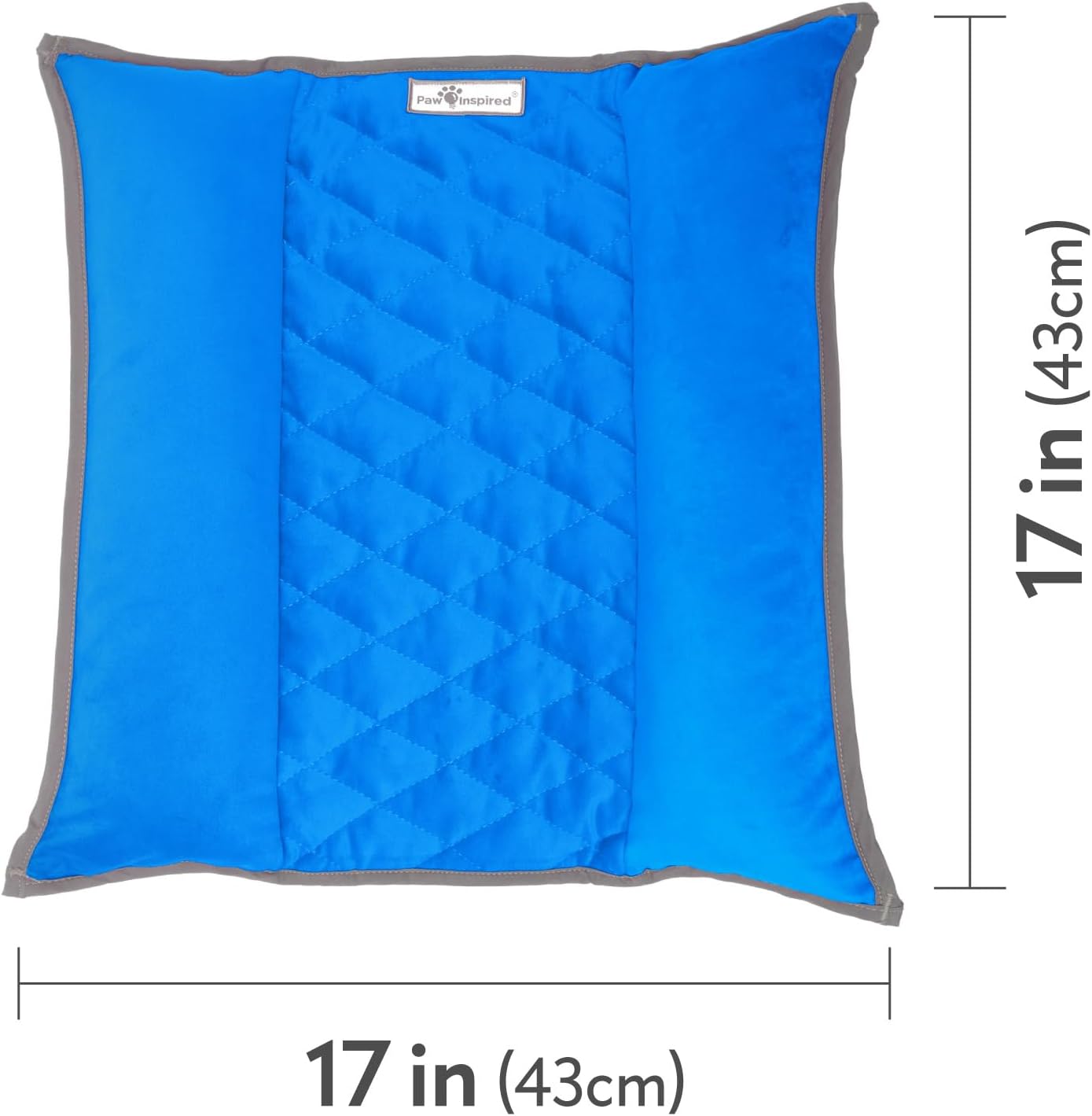 Paw Inspired Snuggle Bunny Bolster Bed for Rabbits, Cats, Dogs and Other Small Pets, Reversible Fleece Flop Bedding with Padded Sides (Gray/Blue)