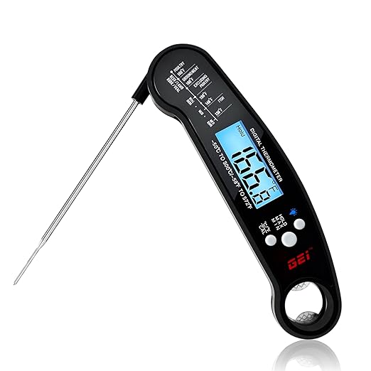 Meat Thermometer Digital, Instant Read Meat Thermometer for Grill and Cooking, Waterproof Food Thermometer for Kitchen and Outside, BBQ, Turkey, Candy, Liquids, Beef