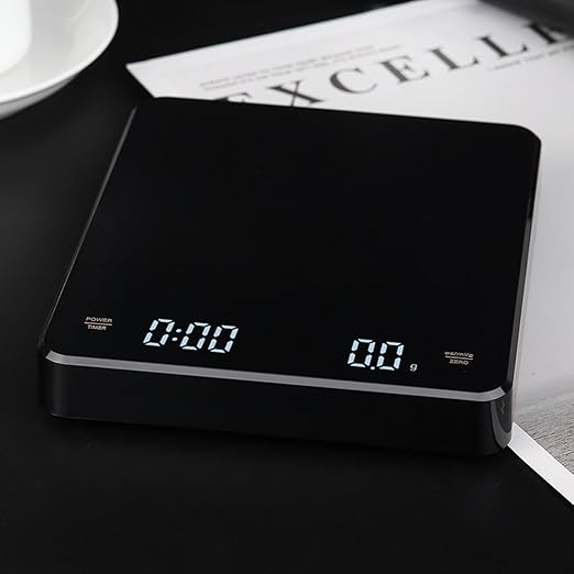 Digital Coffee Scale with Timer, Precision Espresso Scale, Rechargeable Pour Over Scale with Tare Function, Backlit Display for Barista & Home Brewing Milliliter and Grams, Maximum Weight 6.6lb