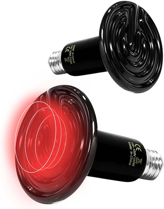150W Reptile Heat Lamp(2 Packs)-Ceramic Heat Emitter for Reptiles Amphibian Pet Brooders Chicken Incubation, and Terrariums Turtle Lizard Bearded Dragon Snake 75 Size E26