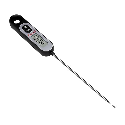 Escali Long Stem Digital Thermometer for Meat, Frying, Cooking, Candy and Kitchen Use, Extra Long 5.6-Inch Probe, Black