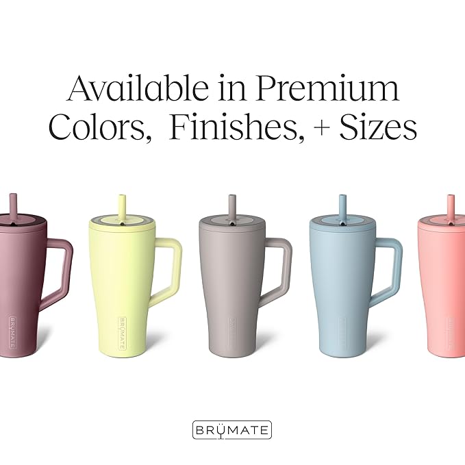 BrüMate Era 40 oz Tumbler with Handle and Straw | 100% Leakproof Insulated Water Bottle Tumbler with Lid and Flexible SoftSip Straw | Made of Stainless Steel | Cup Holder Friendly | 40oz (Mist)