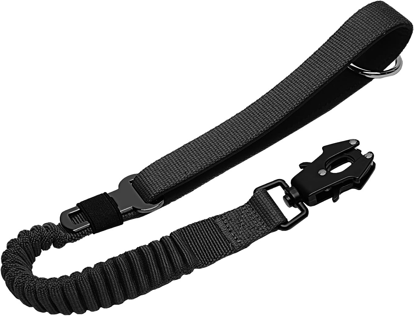 20” Strong Short Leash for Dog, Heavy Duty Bungee Dogs Leash with Padded Handle Car Seatbelt, Small Dog Training Leashs for Large or Medium Dogs - Can be Used with Other leashes (Black)