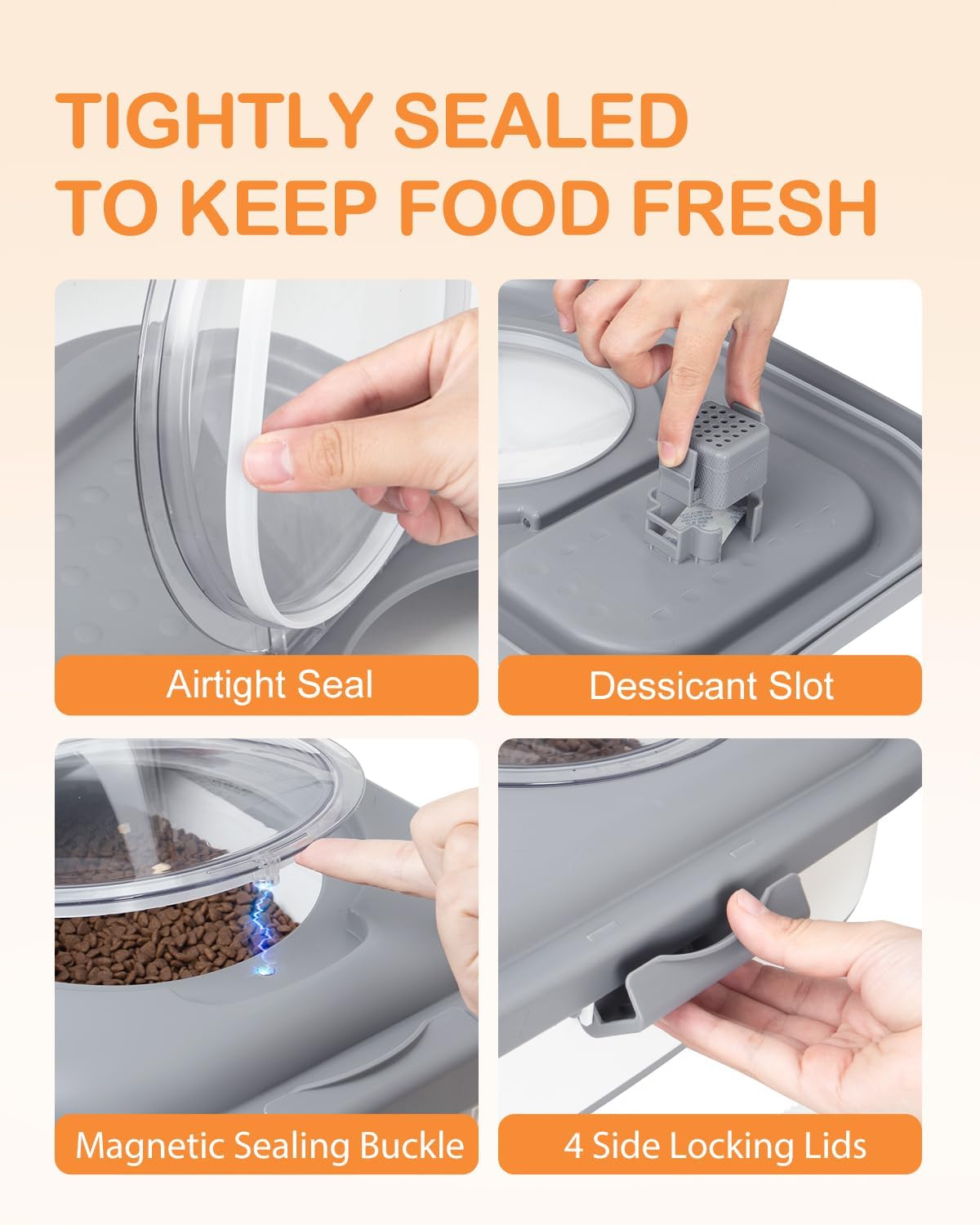 25-28 Lbs Dog Food Storage Container with Handle, Collapsible Dog Food Container with Airtight Lids, Wheels, Large Pet food storage Container for Dog Cat,Dog Food Scoop,Small Container