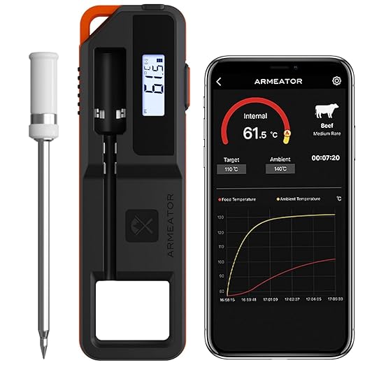 Smart Meat Thermometer Digital App | Instant Read Food Thermometers for Grill Cooking | Perfect for Steak, Chicken, Turkey | WiFi Unlimited for BBQ,Oven, Smoker, Air Fryer | Kitchen Gadgets Essentials