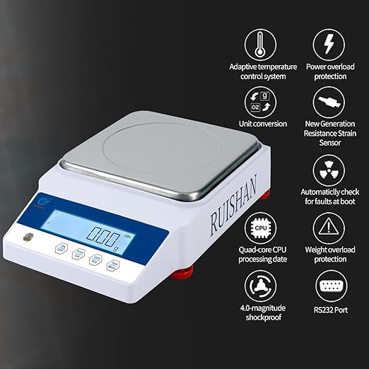 Lab Scale 5000gx0.01g High Precision Electronic Large Range Scientific Analytical Balance Scale Digital Weight Gram, Kitchen, Jewelry, Gold, Industrial, Postal, Clark, Count Scales Gn Dwt Unit