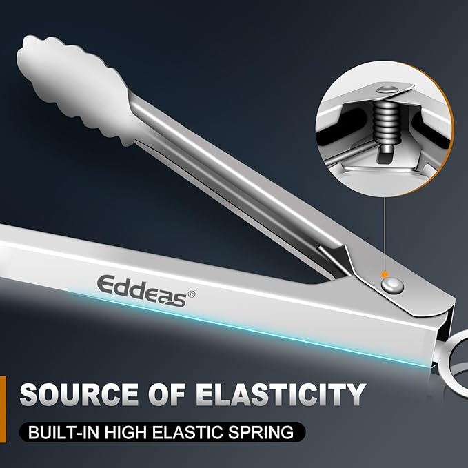 2 Pcs 7 Inch Small Tongs, Heavy Duty Stainless Steel Kitchen Tongs, For Cooking, Food, Buffet, Salad, Fruits, Bread, Dishwasher Safe