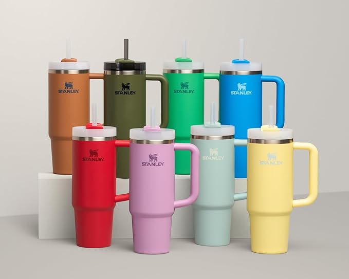 STANLEY Quencher H2.0 Tumbler with Handle and Straw 30 oz | Flowstate 3-Position Lid | Cup Holder Compatible for Travel | Insulated Stainless Steel Cup | BPA-Free | Dried Pine